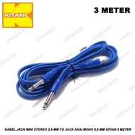 KABEL JACK MINI STEREO 3,5 MM TO 2 JACK AKAI MONO 6,5 MM KITANI 3METER