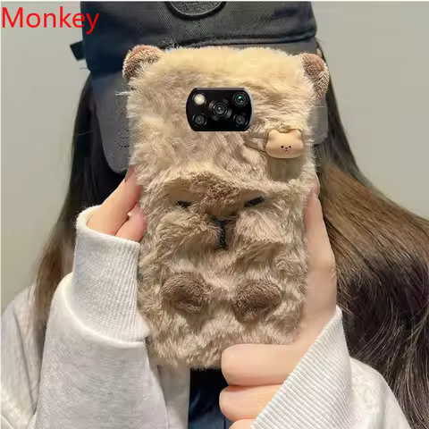 Ins Korean Cute 3D Capybara Soft Case For Xiaomi Poco M5 M4 M3 F3 F2 F1 X5 X4 X3 Redmi Note 8 7 6A 7