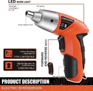 LIDUO 45件合1 USB充電鑽 4.8V 手提螺絲起子 附鑽頭支架 LED燈 鑽孔機 可逆功能 2ndckp sisckp 2250 LIDUO 45pcs in 1 USB Rechargea