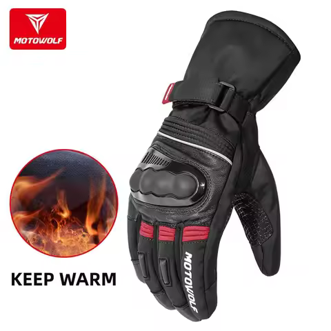 Motowolf Winter Motorcycle Thermal Gloves Men Waterproof Biker Gloves Fleece Windproof Motocross Glo