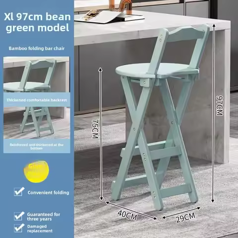 Exquisite Foldable Bar Chair Tall Round Stool Dining Table And Chair Dining Room Backrest Chair Port
