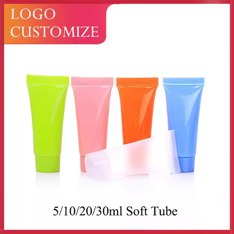 50/100pcs Empty 5ml Soft Tube 10Ml Pink Green Cream Tubes 15ml Frosted Pe Refill Bottle Travel Cream