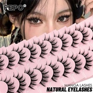 FEPO  Set of 10 Pairs of Thick Curved 3D Comics False Eyelashes