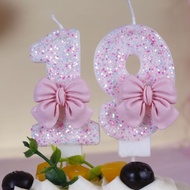 0-9 Happy Birthday Number Candle Pink Shining High Quality Number Candle Birthday Day Candle Cake De
