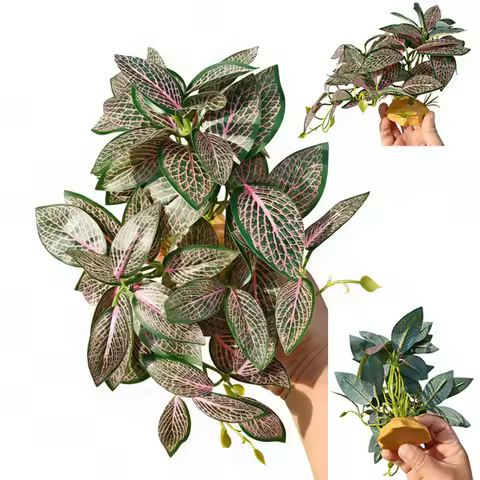 Artificial Plant Rainforest Habitat Decoration Reptile Water Tank Breeding Farm Decoration Plant Hom