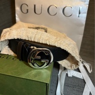 Gucci雙色皮帶