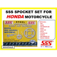 (428) HONDA SSS SPOCKET SET KIT FOR EX5 / W100 / EX5 DREAM100 110 / W125 / DASH 110 / W110 / FUTURE1