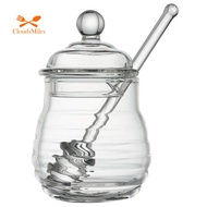 glass honey jar with lid Honey Jar with Dipper, Clear, 9 Ounces