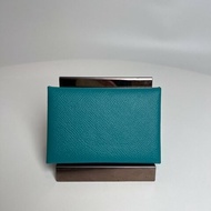 HERMES X刻 湖水綠CALVI卡包