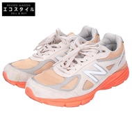 New Balance U990MO4 亮橘色跑鞋，尺寸 26.5（二手）