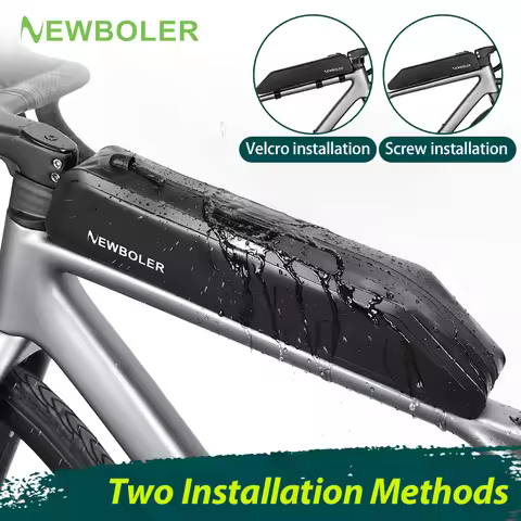 NEWBOLER 2L Gravel Bike Bag Bike Top Tube Bag With Screws Waterproof PVC Cycling Frame Bag For Road 
