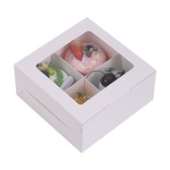 4/6 Grid Box Cavity Cupcake Muffin Box Egg Tart Packaging Plain Cup Cake Flexi Cavity Food Storage B