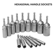 Hexagon Nut Setter Socket Set 1/4'' With Magnets/Without Magnet Hex Shank Chrome Vanadium Drill Adap