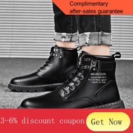 YQ51 Dietdan Boots Men's Boots Summer and Autumn Dr. Martens Boots Men's Shoes Retro Biker's Worker Boot Trendy Casual L