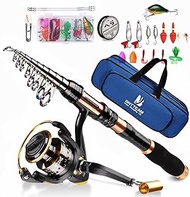 Portable Fishing Rod, Telescopic Rod, Stationary Roll, Carbon Spinning Rod, Combo Fishing Line Fishi