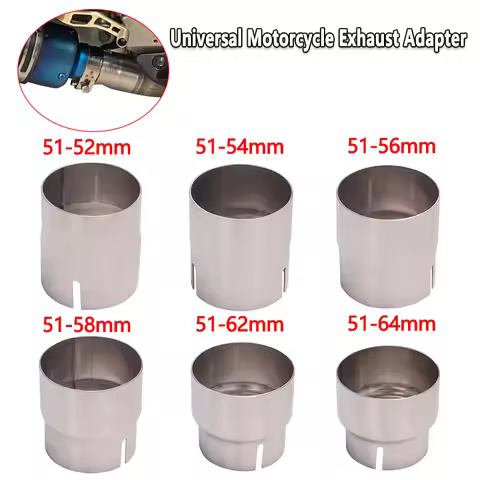 Universal Motorcycle Exhaust Adapter Escape 51mm-52mm 54mm 56mm 58mm 62mm 68mm Pipe Connection Reduc