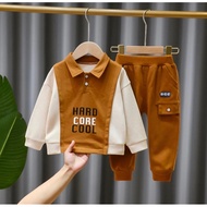 Imported Children's Suits 1-8 Years Old Bj Pants Boys' T-shirts Tops and Pants Boys' Clothing Sets B