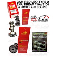 CAMSHAFT CAM EX5 RED LEO TYPE 2 & ROKER BEARING EX5 ESR MOTOR