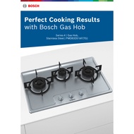 Bosch PMD83D51AF Built-in Stainless Steel Gas Hob 3 Gas Burners Town gas only