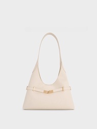 CHARLES and KEITH CK2-40271621 พร้อมหัวเข็มขัด กระเป๋าสะพายข้างแบบเรียบง่าย