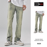 XMALAB Men's Straight-Leg Long Straight-Leg Jeans Men's Casual Cap Stretch Sports Style Jeans B120