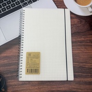 Buku Nota B5 dengan Tali Tebal dan Jaringan Grid, Buku Nota B5, Buku Nota Grid Mudah Alih