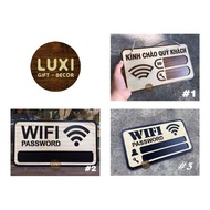 HCM HCM HCM | Wooden board engraved with name and information WIFI PASSWORD LUXI DECOR HCM