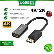 UGREEN 25CM 4K 2K 1080P DisplayPort DP Male to HDMI Female Cable Converters Adapter Display Port to HDMI Converter Adapters for Projector PC LAPTOP HP DELL MSI ASUS HUAWEI MATEBOOK WINDOWS