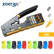 ZoeRax RJ45 Crimp Tool Pass Through Crimper Cutter For Cat6 Cat5 Cat5e 8P8C Modular Connector Ethernet All-In-One Wire Tool