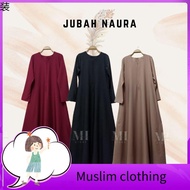 clothing ♧Jubah Muslimah - Jubah Kosong - Jubah Naura - with Front Hide Zip  Side Pocket Premium Como Crepe☂