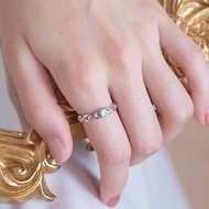 鑽面拉長石925純銀相鏈相戀粗鏈條戒指