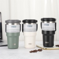 Tyeso 600ml Tumbler Viral Letak Nama with Handle Viral Thermos Thumbler Penutup 2 Way Minum Pemegang