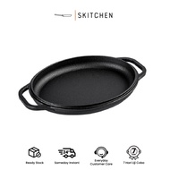 Skitchen Cast Iron Oval Baking Pan MAX (31Cm)/Premium Cast Iron/Cast Iron Pan/Baking Pan Cast Iron