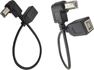 Choojialiy USB 2.0 Type-B Printer Cable, (2-Pack) USB B Female to Left Angle & Right Angle B Male Pr