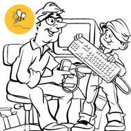 Computer Coloring Pages - Set of 20 A4 A5 Coloring Pages for Wax and Pencil Coloring Pages - COLORIN