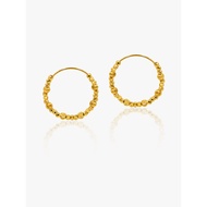 999 Gold Bead Hoops Earring