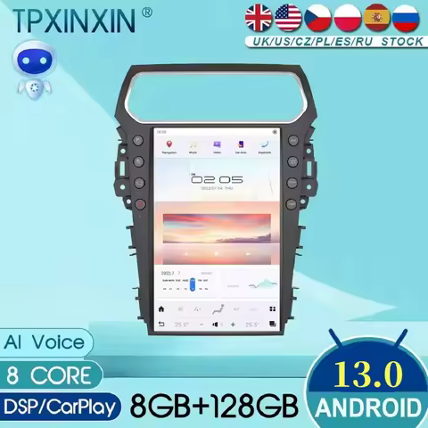 For Ford Explorer Sync1 Sync2 Sync3 2011-2019 Audio Android Receiver Vertical style Auto Multimedia 