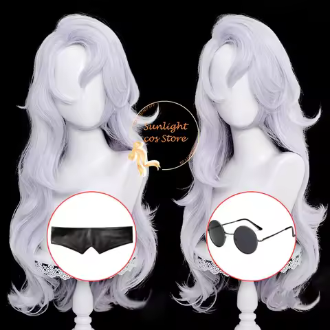 Anime Gojo Satoru Cosplay Wig 70cm Long Silver Purple Female Gojo Satoru Wigs Heat Resistant Synthet