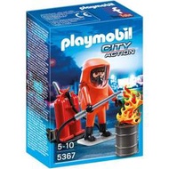 [4Fun] 全新 德國 摩比 Playmobil 5367 紅色 特殊 消防員 防火裝 化學兵 防護衣 消防 底座