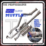 BRD SUPER MUFFLE SET WITH DOWNPIPE bangmood racing brd downpipe brd exhaust suitable hilux dmax trit