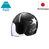 【RIDEZ】 Jr GOGO Jet Helmet Bike Pearl Black Kids (53-54cm) Motorcycle Helmet Jet with Open/Close Shi
