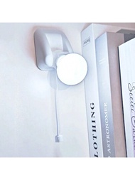 1台/個迷你白色電池拉繩壁燈夜燈(附配件),新型智能家居床頭櫃燈迷你拉繩燈泡,方便實用之選(電池不包含)