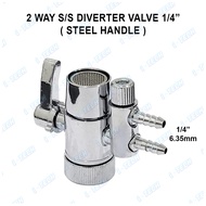 2 Way Diverter Valve 1/4" 3/8" (Without Nut) For Water Dispenser Water Filter Accessories