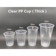 Cawan Plastik PP Cup Flat TL/CPW 16oz, 22oz,24oz,32oz+Lid/Penutup