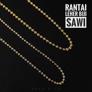 [Gold &amp; Co]Emas 916 New Necklaces Rantai Leher Biji Sawi