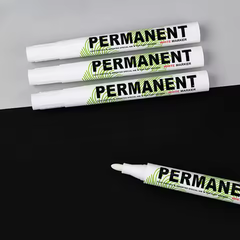 White Marker Oily Fine Tip Courier Waterproof Non-Fading Advertising Greeting Card Tire Glass Highli