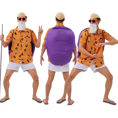 maestro Roshi Anime para hombres, Disfraces de Halloween para adultos, ropa de rendimiento para fies