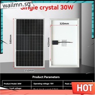30W Solar Panel 12V Monocrystalline Solar Module IP68 Solar Panel for Motorhome Roofs Camping Boats 
