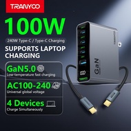 TRANYOO US10 【TIS Certification】เครื่องชาร์จเร็วพิเศษ GaN 4 พอร์ต 100W พร้อมจอแสดงผลดิจิทัล เครื่องช