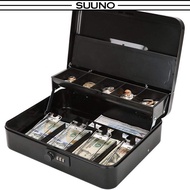 Tray Cash Lockable Security Cashier Drawer Storage Safety Deposit Box Steel Money Portable Cash Box